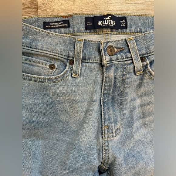 Hollister California Super Skinny‎ Advanced Stretch Denim Jeans Women Size 26x30 - Picture 2 of 5